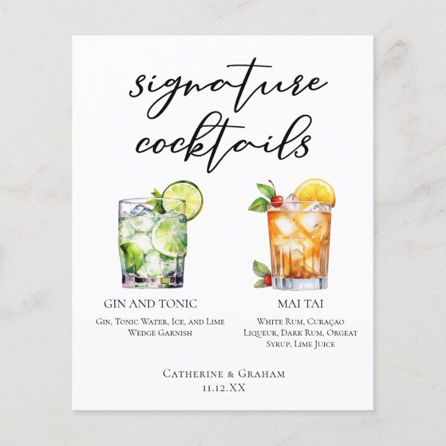 Gin & Tonic Mai Tai Signature Cocktails Menu (Devant)