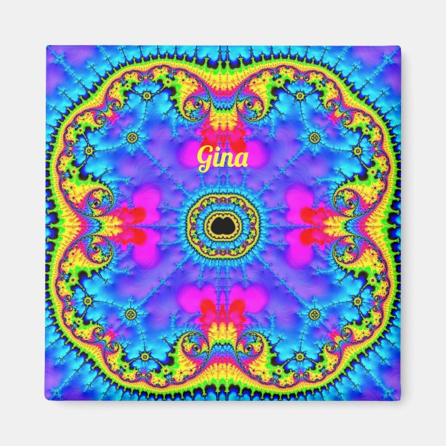 GINA ~ Aimant de conception fractale 3D Fluoro (Devant)