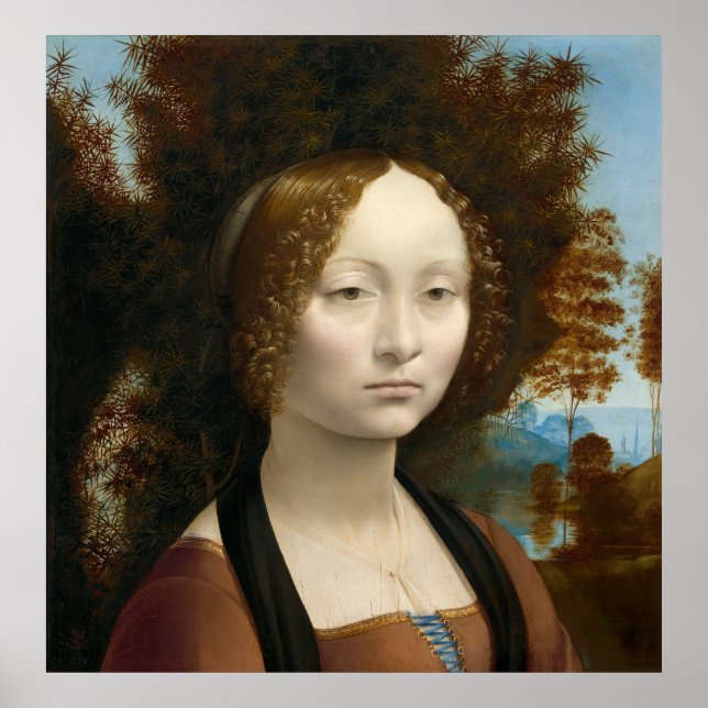 Ginevra de' Benci Leonardo d Vinci Affiche d'art f (Devant)