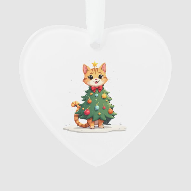 Ginger Cat Christmas Tree Cute Xmas Girls Kids Tod (devant)
