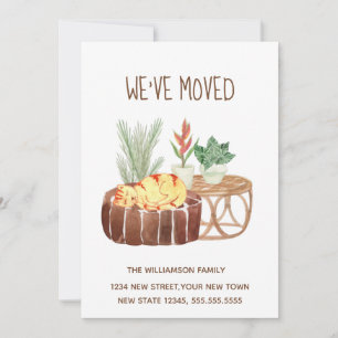 Ginger Chat Nous avons Déménagé Faire-part