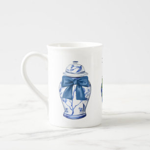 Ginger Jars Bows Chinoiserie Bone China Coffee Mug