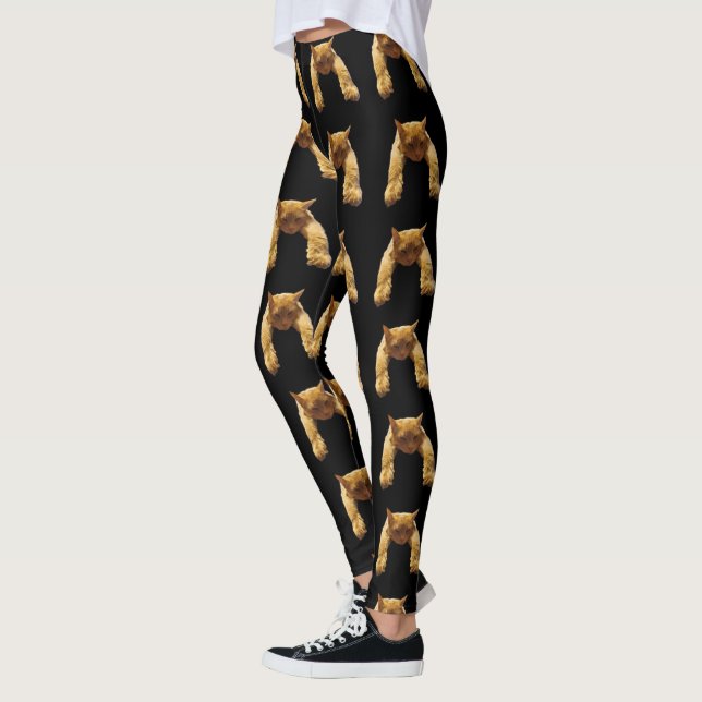 Ginger Lazy Chat, Dames Leggings (Gauche)