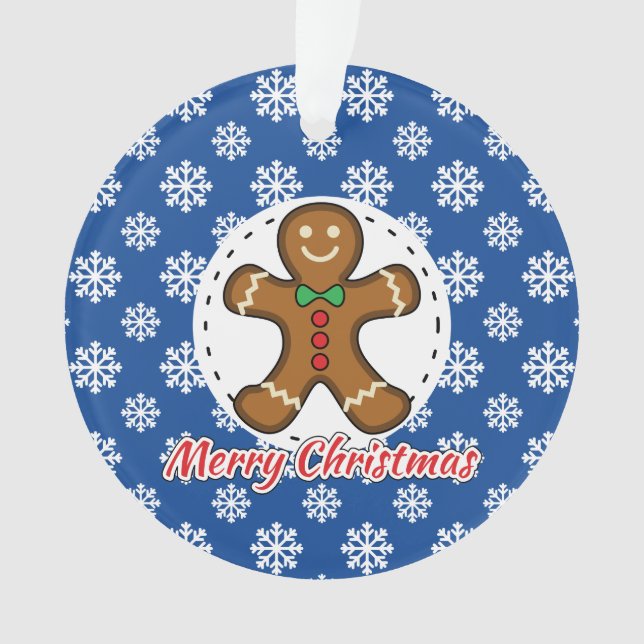 Gingerbread - Blue Snowflakes Pattern - Merry Xmas (devant)