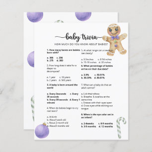 Gingerbread cookie Baby Trivia Baby shower Jeu