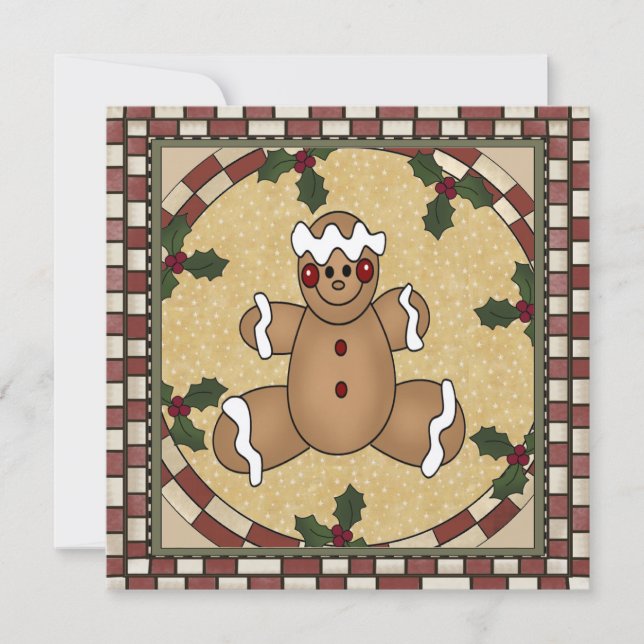 Gingerbread Cookie Christmas Party Invitation (Devant)