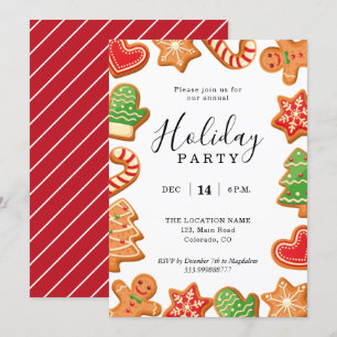 Gingerbread de fête annuelle Invitation biscuit