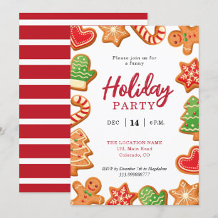 Gingerbread de fête de vacances invitation biscuit