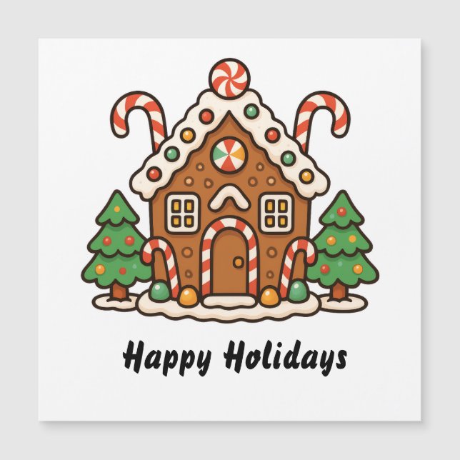 Gingerbread House Magnetic Card (Devant)