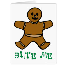 Gingerbread Man 'Bite Me' Carte de Noël géante