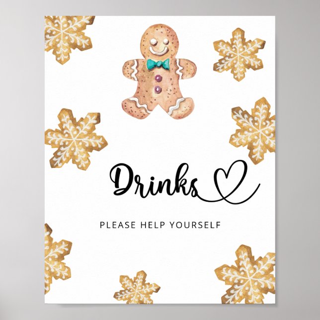 Gingerbread man - Boissons vous aider Poster (Devant)
