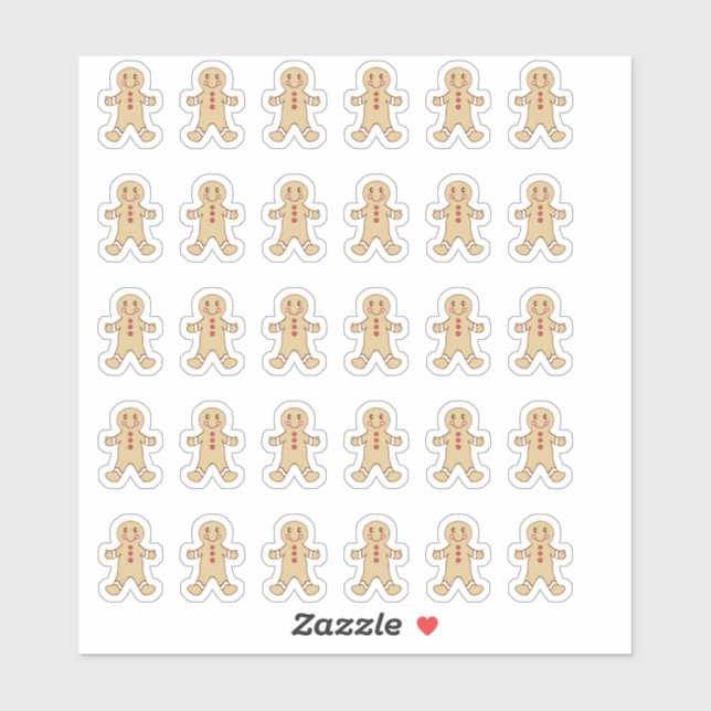 Gingerbread Man Stickers (Feuille)