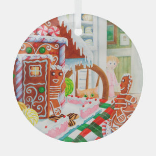 GINGERBREAD SURPRISE en verre Cercle Ornement