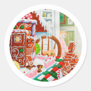 GINGERBREAD SURPRISE Petits Stickers Ronds