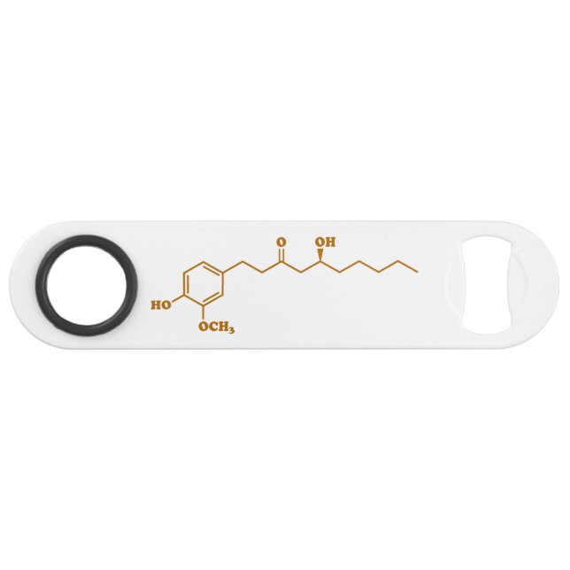 Gingerol Molecule formule chimique (Devant (Horizontal))
