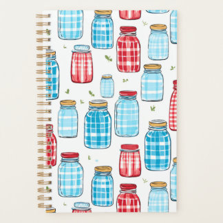 Gingham Mason Jar Pattern – Country Kitchen Charm