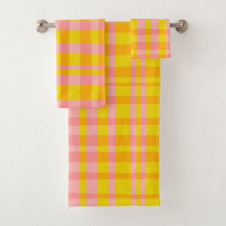 Gingham rétro rose et jaune