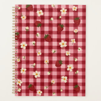 Gingham Rouge Rose Fraise et Marguerite Cottagecor