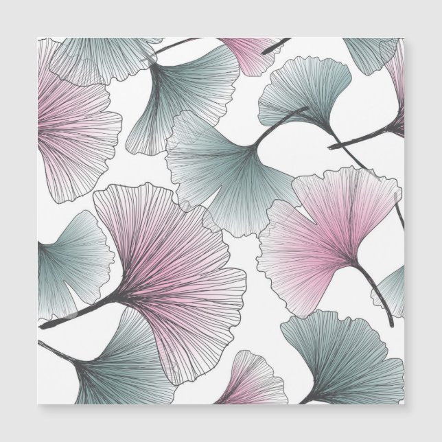 Gingko biloba dessiné à la main. (Devant)