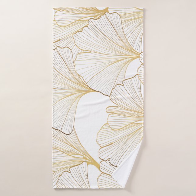 Ginkgo Gold : Arrangement de feuille luxueux (Serviette de bain)