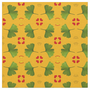 Ginkgo Leaf & coeurs, mode de tissu de couronne or