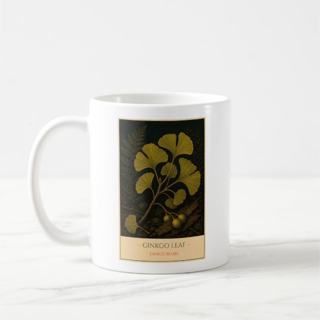 Ginkgo Leaf – Vintage Botanical Mug (Gauche)