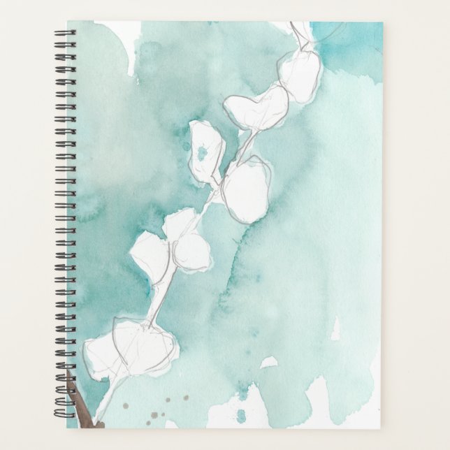 Ginkgo sur Dusty Turquoise - Blanc (Devant)