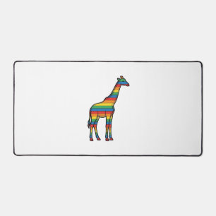 Girafe Arc-en-Ciel Gravure Vintage Design Vectorie