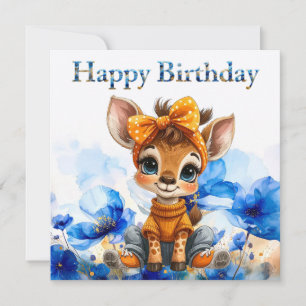 Girafe avec nœud papillon à pois Joyeux Anniversai