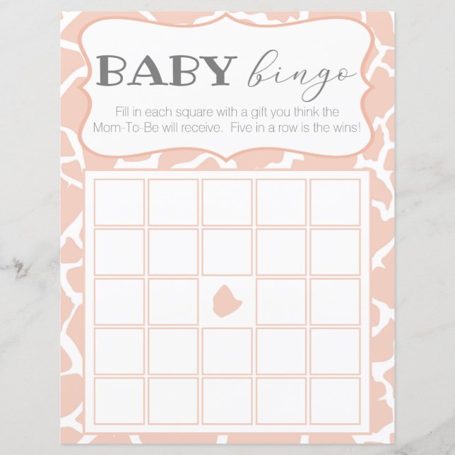Girafe Bébé Fille Rose Baby Bingo (Devant)