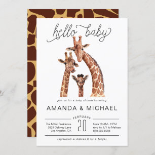 Girafe Bébé  Invitation Baby shower