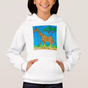 Girafe (blanc) - Sweat à capuche pour fille