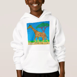 Girafe (blanc) - Sweat à capuche pour garçon