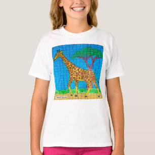 Girafe (blanc) - T-Shirt Basique pour Fille