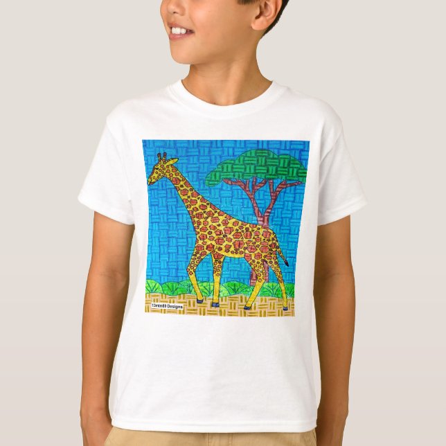 Girafe (blanc) - T-Shirt Basique pour Garçon (Devant)