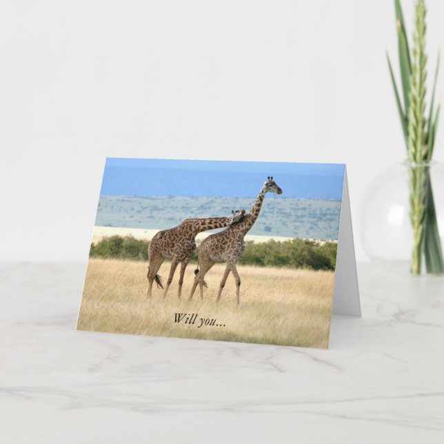 Girafe carte de 2 Saint-Valentin (Devant)