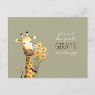 Girafe - Carte postale drôle sois toi-même