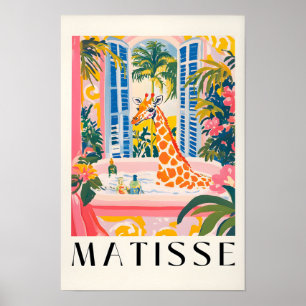Girafe Dans La Baignoire, Affiche De Salle De Bain