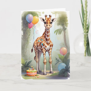 Girafe dans la Jungle Célébration   Carte