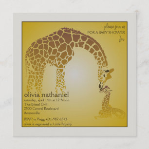 Girafe de bébé de mère - invitation de baby shower