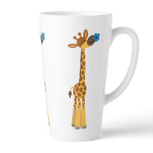 Girafe de caricature mignonne et Mug en latte de f