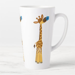 Girafe de caricature mignonne et Mug en latte de f