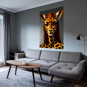 girafe de femme anthropomorphique   AI Art Poster