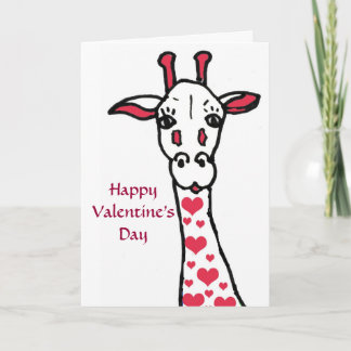 Girafe de heureuse Sainte-Valentin et carte de