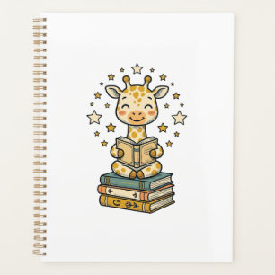 Girafe de lecture mignonne chemise vintage d'amant