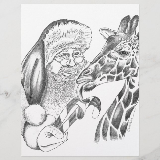 girafe de Noël et Père Noël (Devant)