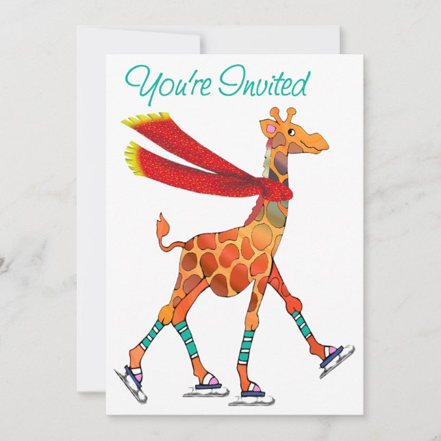 Girafe de patinage de glace avec Invitation d'arai (Devant)