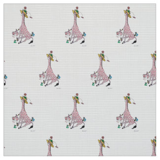 Girafe de tissu peinte rose