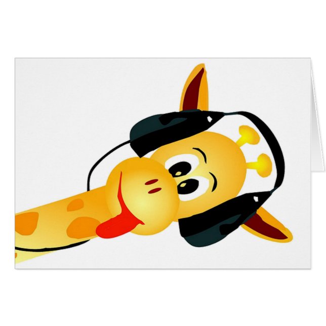 girafe drôle avec des écouteurs (Devant horizontal)