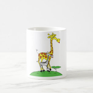 Girafe et une tasse de zèbre